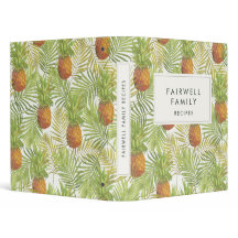 Tropical palm & pineapple pattern Recipes cookbook