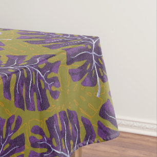 Tropical Palm Purple Green Tablecloth