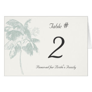 Tropical Palm Reception Table Number