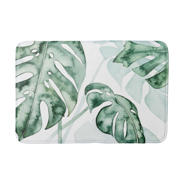 Tropical Palm Split Leaf Bath Mat (Front)