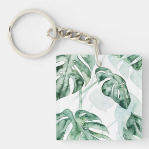 Tropical Palm Split Leaf Keychain