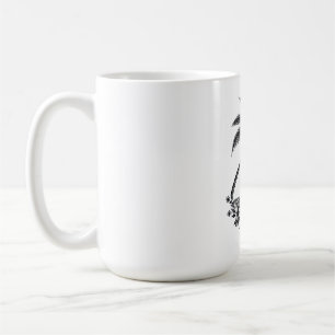 Tropical Palm Sunset – Minimalist Beach Line Art  Coffee Mug