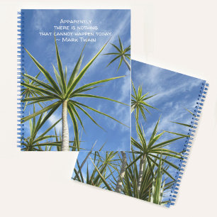 Tropical Palm Tree against Blue Sky Notebook