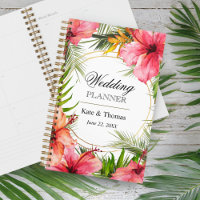 Tropical Palm Tree and Hibiscus Flowers Wedding