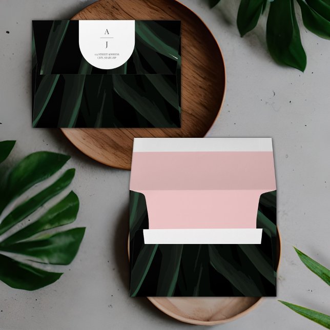 Tropical Palm Tree Arch Wedding Envelope (Creator Uploaded)