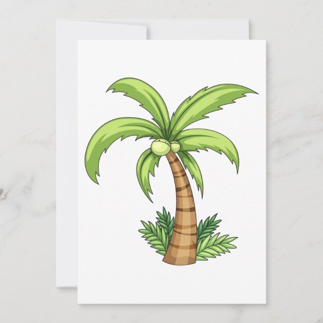 Tropical Palm Tree Beach and Island Vibes  Invitation (Front)