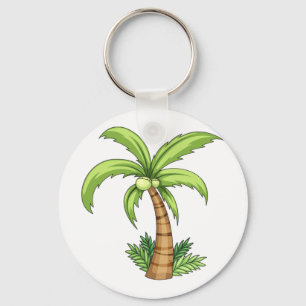 Tropical Palm Tree Beach and Island Vibes  Keychain