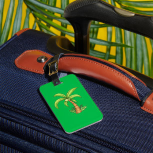 Tropical Palm Tree Beach and Island Vibes Luggage Tag