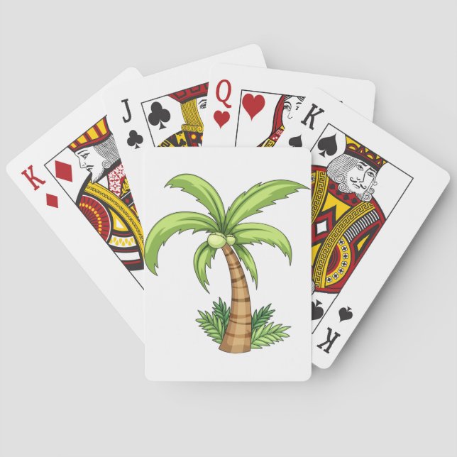 Tropical Palm Tree Beach and Island Vibes  Playing Cards (Back)