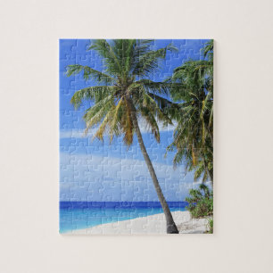 Tropical Palm Tree Beach Jigsaw Puzzle