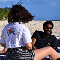 Tropical Palm Tree Beach Vibes Summer Sun Retro