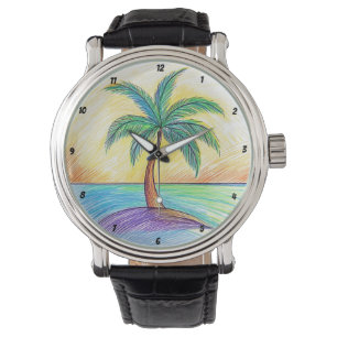 Tropical Palm Tree Beach View  Watch
