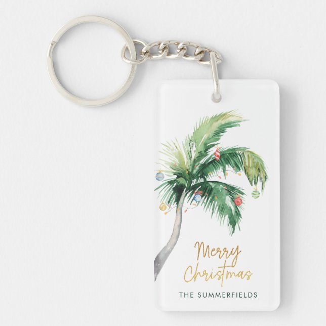 Tropical Palm Tree Christmas Holiday Keepsake (Devant)