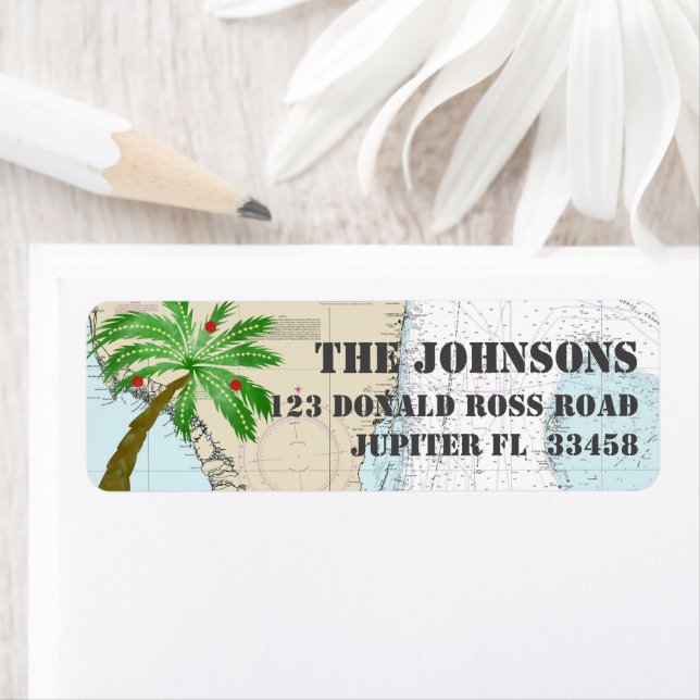Tropical Palm Tree Christmas Holidays Nautical (Insitu)