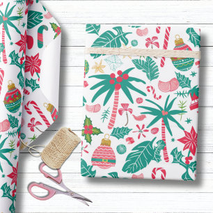 Tropical Palm Tree Christmas Wrapping Paper