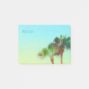 tropical palm tree custom post it note