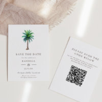 Tropical Palm Tree Destination Wedding QR Code