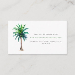 Tropical Palm Tree Destination Wedding Website Enclosure Card