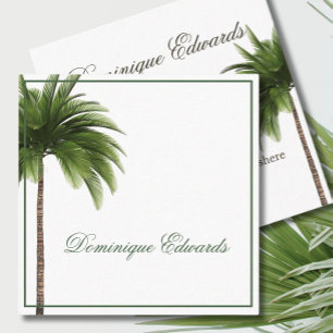 Tropical Palm Tree Elegant Simple Stylish Square Business Card