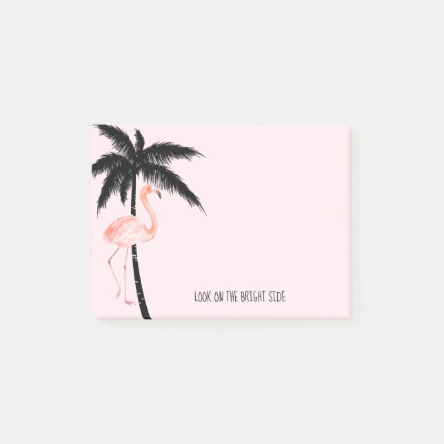 Tropical Palm Tree Flamingo Post-it Notes (Front)