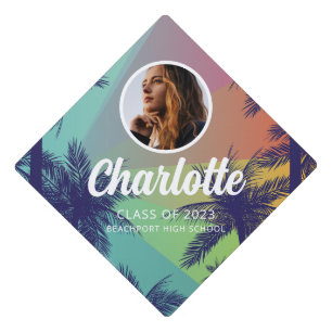 Tropical Palm Tree Graduation Tassel Topper