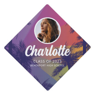 Tropical Palm Tree Graduation Tassel Topper