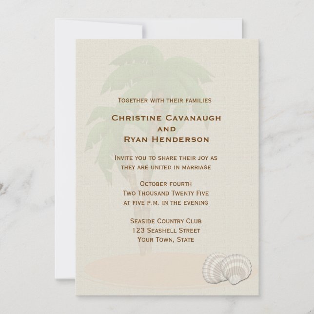 Tropical Palm Tree Invitation (Front)
