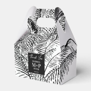 Tropical Palm Tree Leaves Abstract Beach Weddings Favor Box
