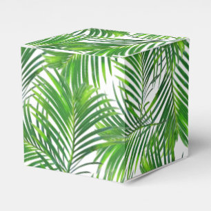 Tropical palm tree leaves greenery favour box