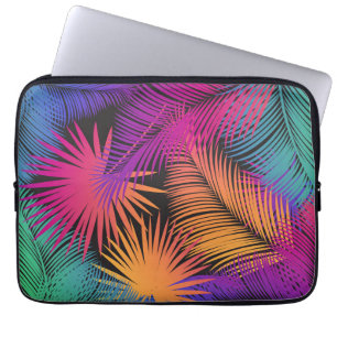 Tropical Palm Tree Leaves Jungle Rainbow  Laptop Sleeve