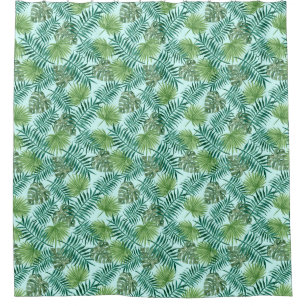 Tropical Palm Tree Leaves Pattern Green