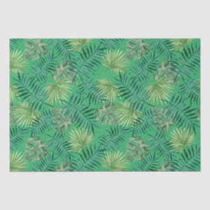 Tropical Palm Tree Leaves Pattern Green Tissue Paper