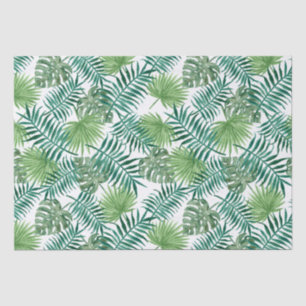 Tropical Palm Tree Leaves Pattern Green Tissue Paper