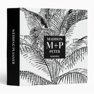 Tropical Palm Tree Leaves Wedding Planner Binder