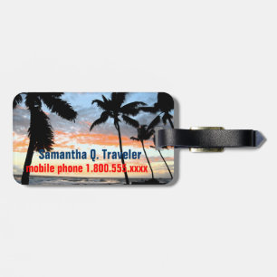 Tropical Palm Tree Luggage Tag