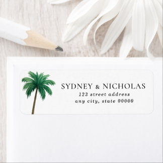 Tropical Palm Tree Minimal Wedding Return Address