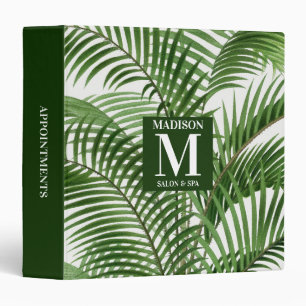 Tropical Palm Tree Monogrammed Appointments Binder