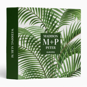 Tropical Palm Tree Monogrammed Wedding Album Binder