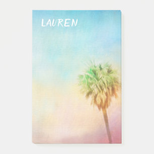 tropical palm tree nature art personalize custom post-it notes