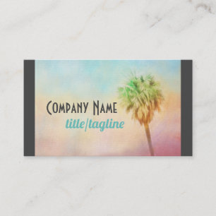 tropical palm tree nature art watercolor design  business card