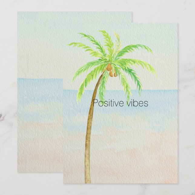 Tropical Palm Tree Ocean Beach     (Front/Back)