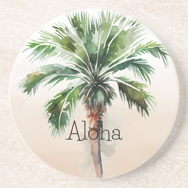 Tropical Palm Tree Ombre  Coaster (Front)