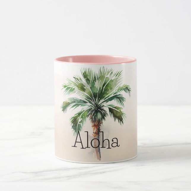 Tropical Palm Tree Ombre  Mug (Center)