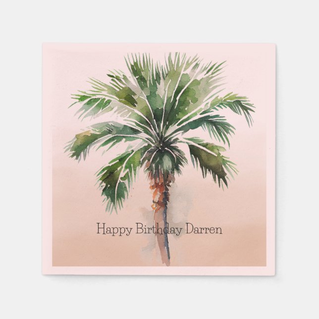 Tropical Palm Tree Ombre  Napkin (Front)
