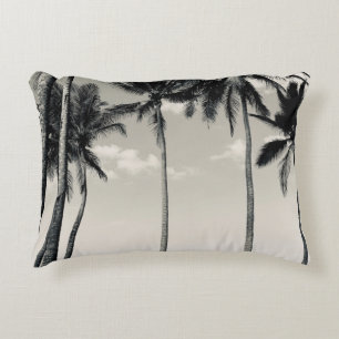 TROPICAL PALM TREE ON THE BEACH ACCENT PILLOW