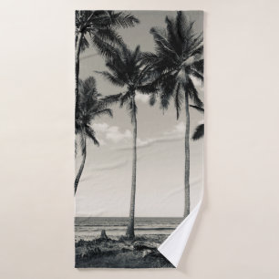 TROPICAL PALM TREE ON THE BEACH BATH TOWEL