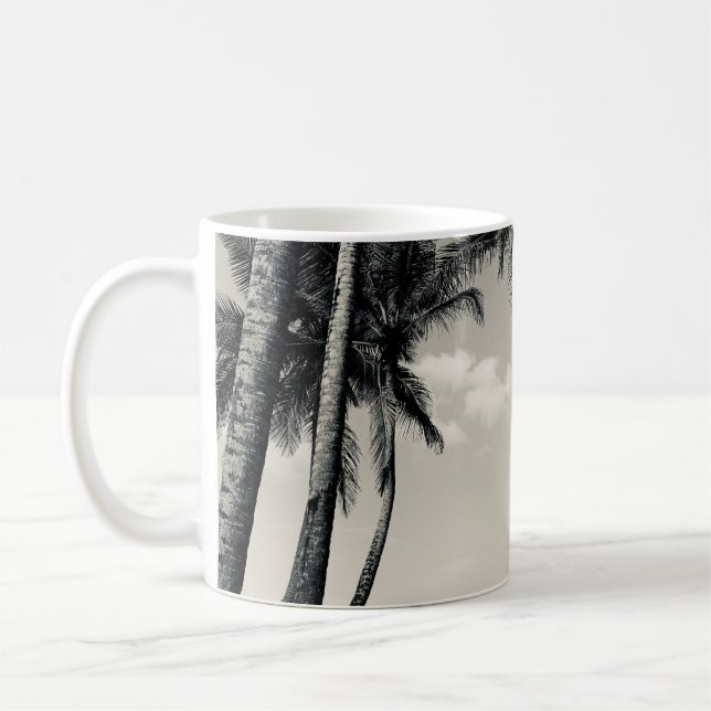 TROPICAL PALM TREE ON THE BEACH COFFEE MUG (Left)