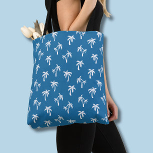 Tropical Palm Tree pattern blue Tote Bag