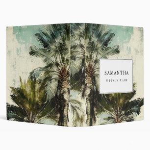 Tropical Palm Tree Personalized Binder