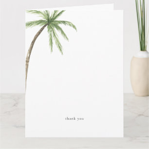 Tropical Palm Tree Personalized Folded Thank You Card